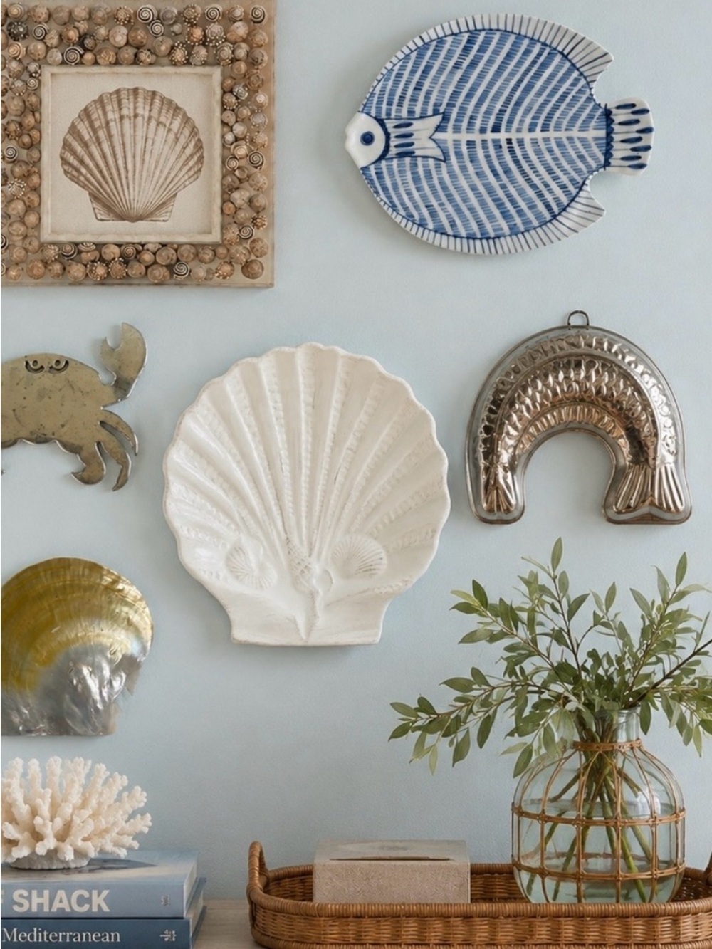 Ceramic Fish Trivet Knobler Blue White Vintage